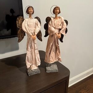 PAIR OF DECORATIVE ANGEL FIGURINES